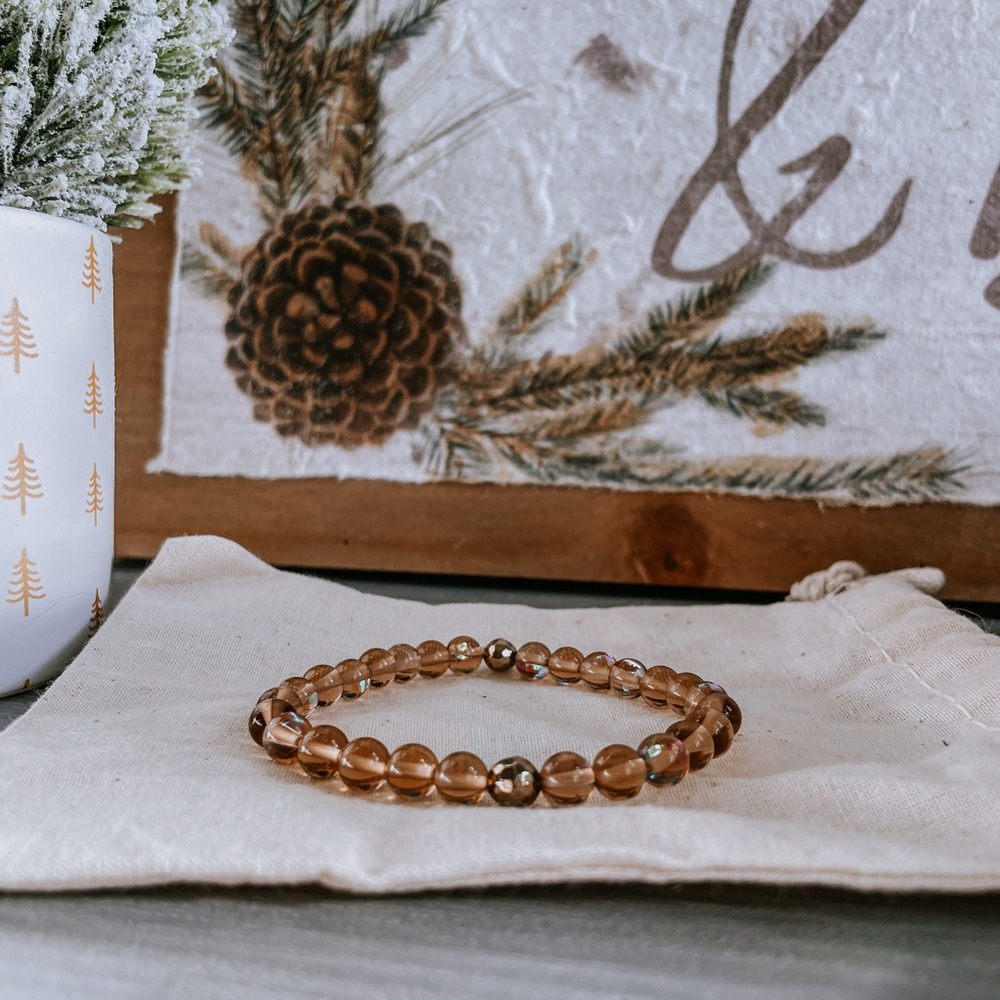 Smoky Aura Quartz Gemstone Bracelet
